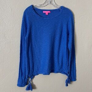 Lily Pulitzer Pullover Cotton Sweater Iris Blue Large